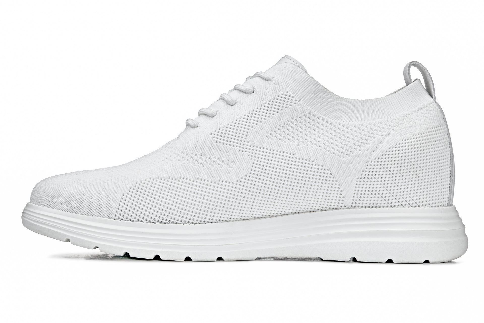 X2633 - 2.8 Inches Taller (White) - Lace Up Casual Men's Walker Shoes