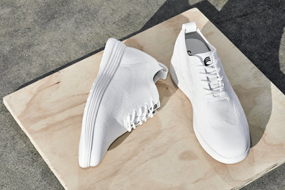 X2633 - 2.8 Inches Taller (White) - Lace Up Casual Men's Walker Shoes