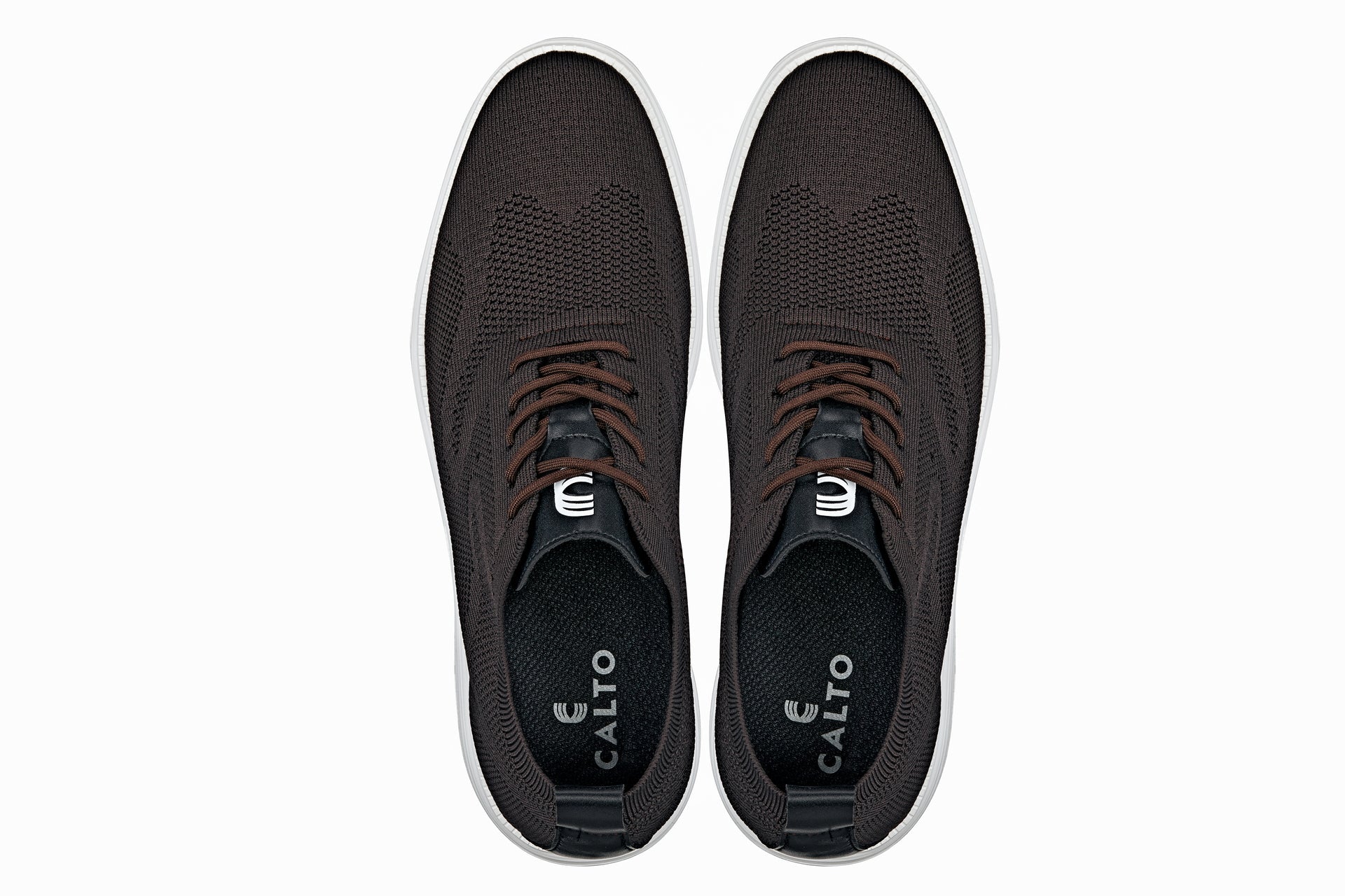 X2635 - 2.8 Inches Taller (Coffee Brown) - Lace Up Casual Men's Walker Shoes