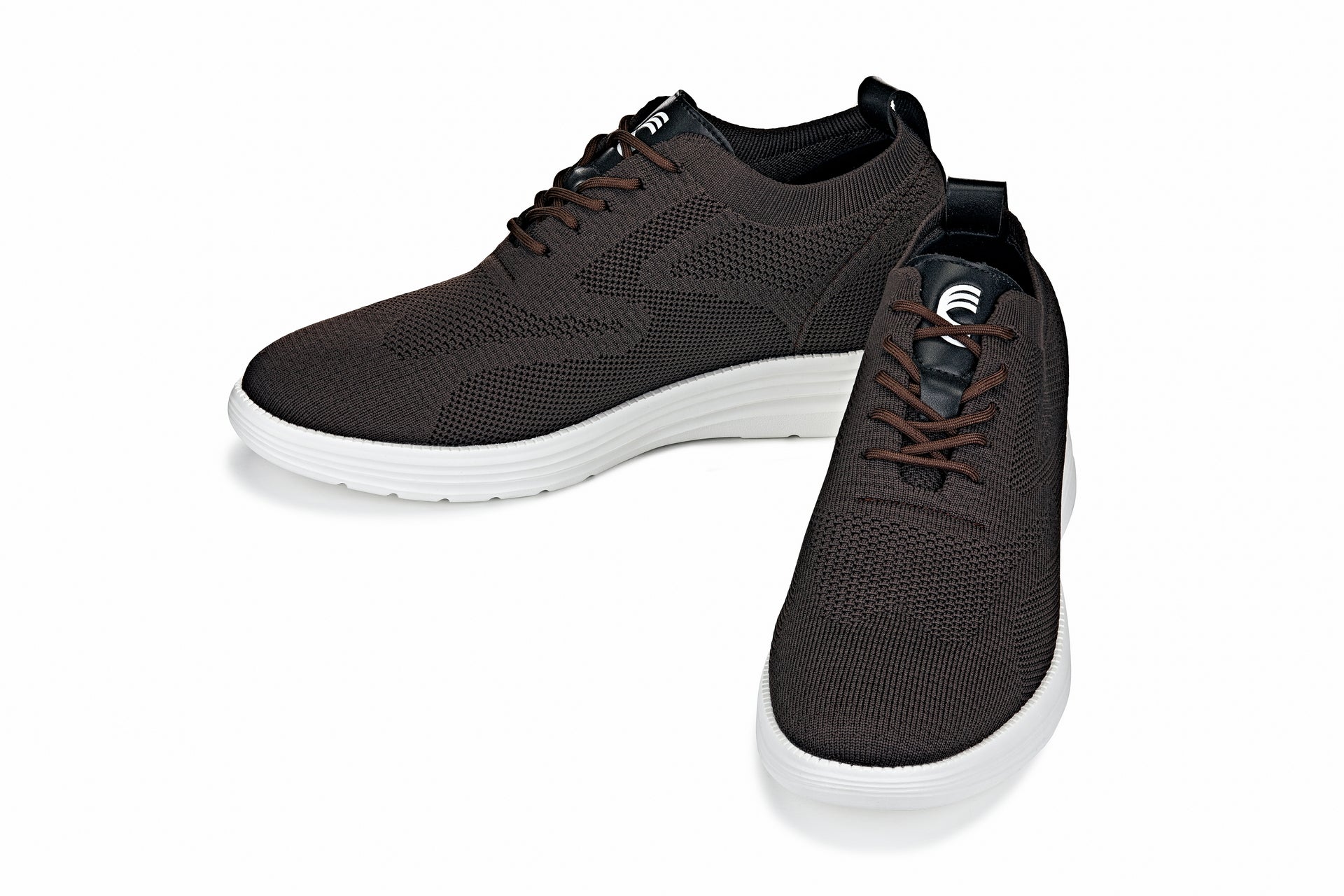 X2635 - 2.8 Inches Taller (Coffee Brown) - Lace Up Casual Men's Walker Shoes