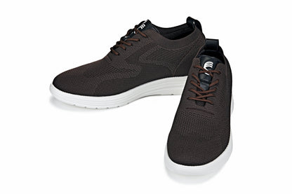 X2635 - 2.8 Inches Taller (Coffee Brown) - Lace Up Casual Men's Walker Shoes