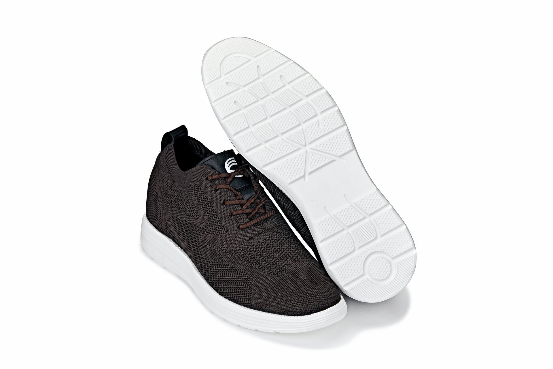 X2635 - 2.8 Inches Taller (Coffee Brown) - Lace Up Casual Men's Walker Shoes