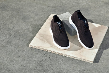 X2635 - 2.8 Inches Taller (Coffee Brown) - Lace Up Casual Men's Walker Shoes