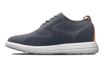 X2636 - 2.8 Inches Taller (Iron Grey/Brown) - Lace Up Casual Men's Walker Shoes