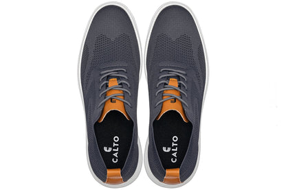 X2636 - 2.8 Inches Taller (Iron Grey/Brown) - Lace Up Casual Men's Walker Shoes
