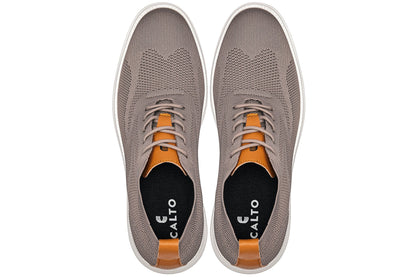 X2638 - 2.8 Inches Taller (Khaki/Brown) - Lace Up Casual Men's Walker Shoes