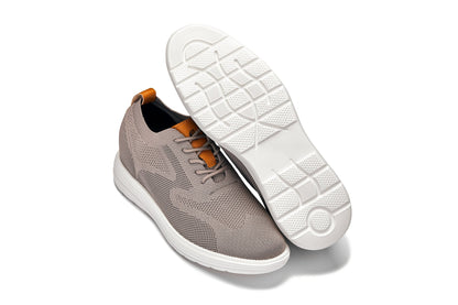 X2638 - 2.8 Inches Taller (Khaki/Brown) - Lace Up Casual Men's Walker Shoes