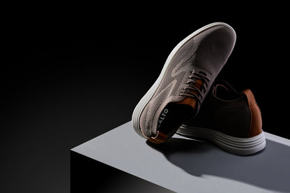 X2638 - 2.8 Inches Taller (Khaki/Brown) - Lace Up Casual Men's Walker Shoes