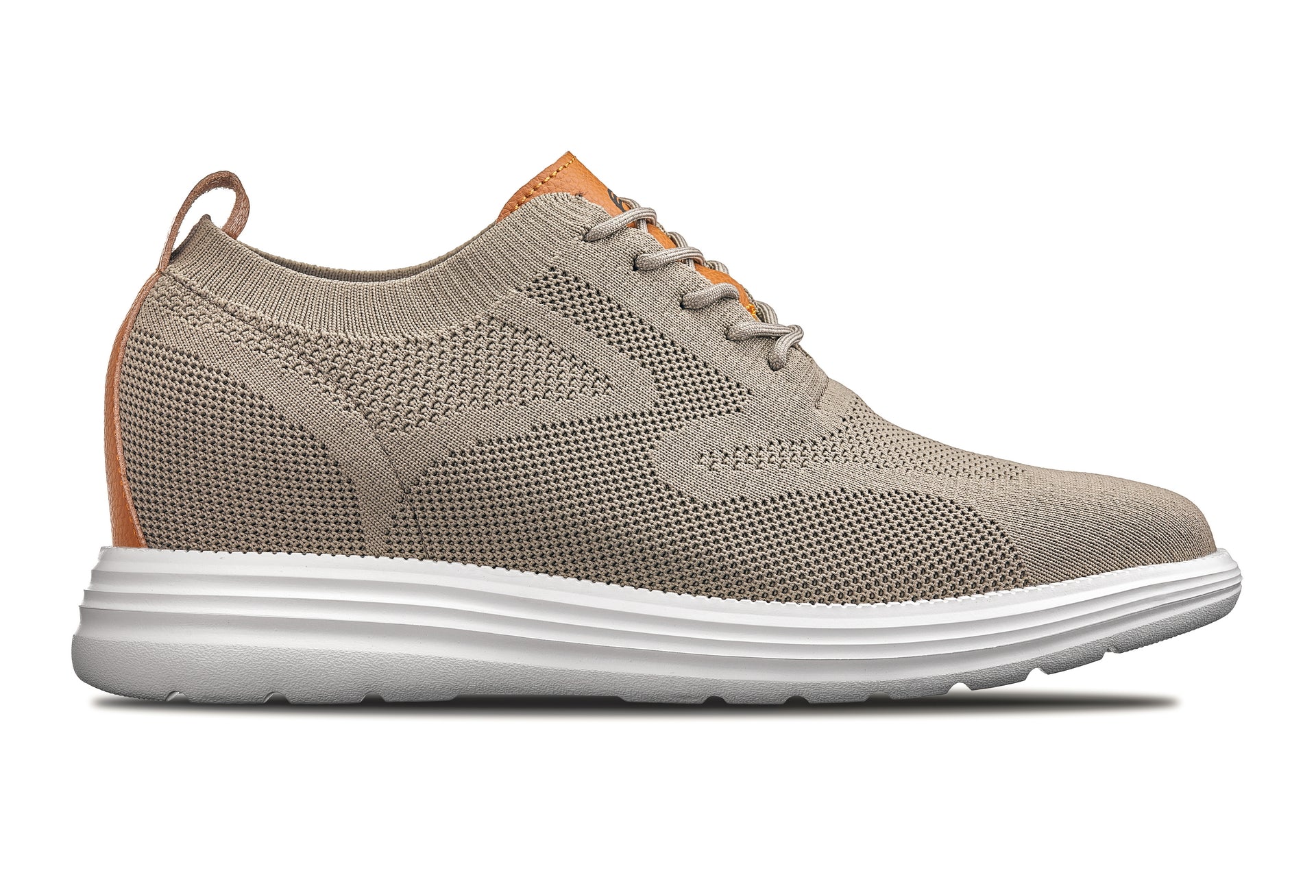 X2639 - 2.8 Inches Taller (Khaki Green/Brown) - Lace Up Casual Walker Men's Shoes