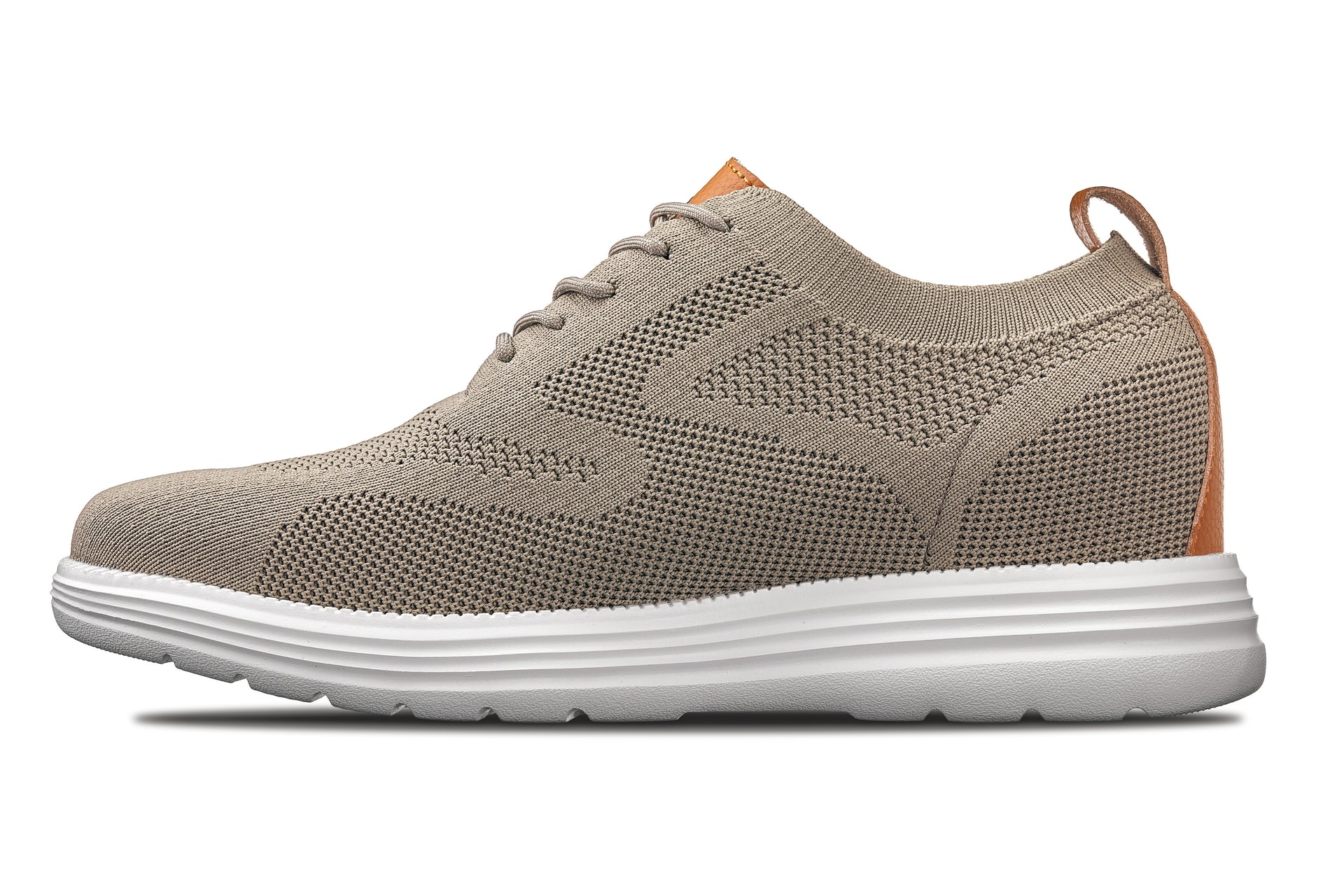 X2639 - 2.8 Inches Taller (Khaki Green/Brown) - Lace Up Casual Walker Men's Shoes