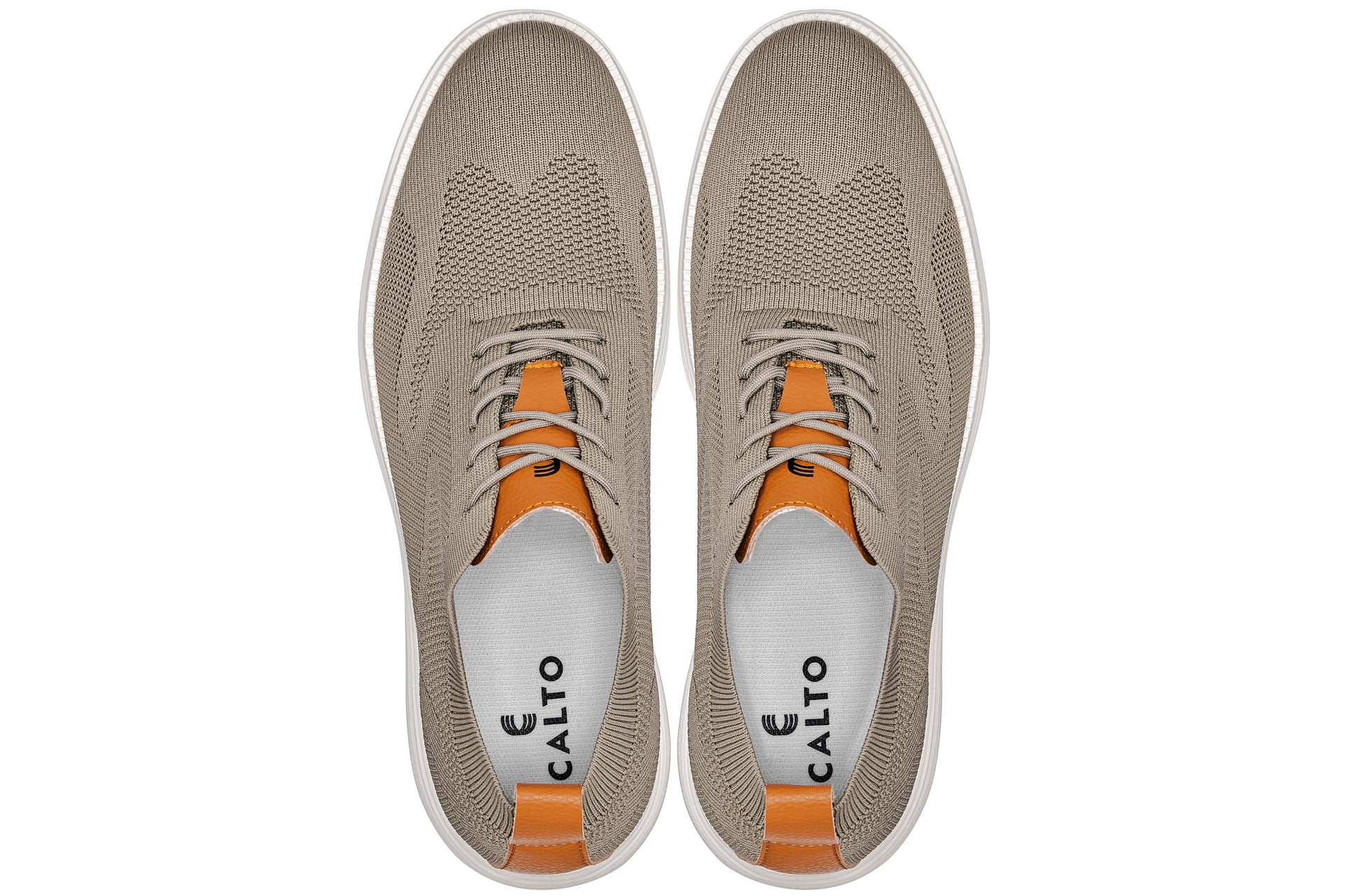 X2639 - 2.8 Inches Taller (Khaki Green/Brown) - Lace Up Casual Walker Men's Shoes