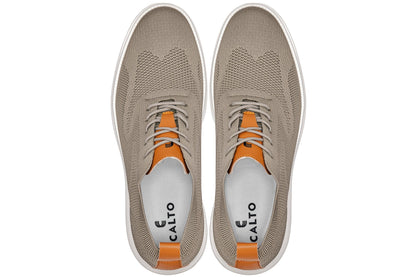 X2639 - 2.8 Inches Taller (Khaki Green/Brown) - Lace Up Casual Walker Men's Shoes