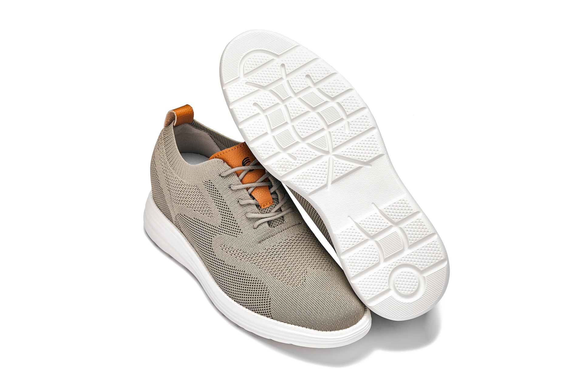 X2639 - 2.8 Inches Taller (Khaki Green/Brown) - Lace Up Casual Walker Men's Shoes