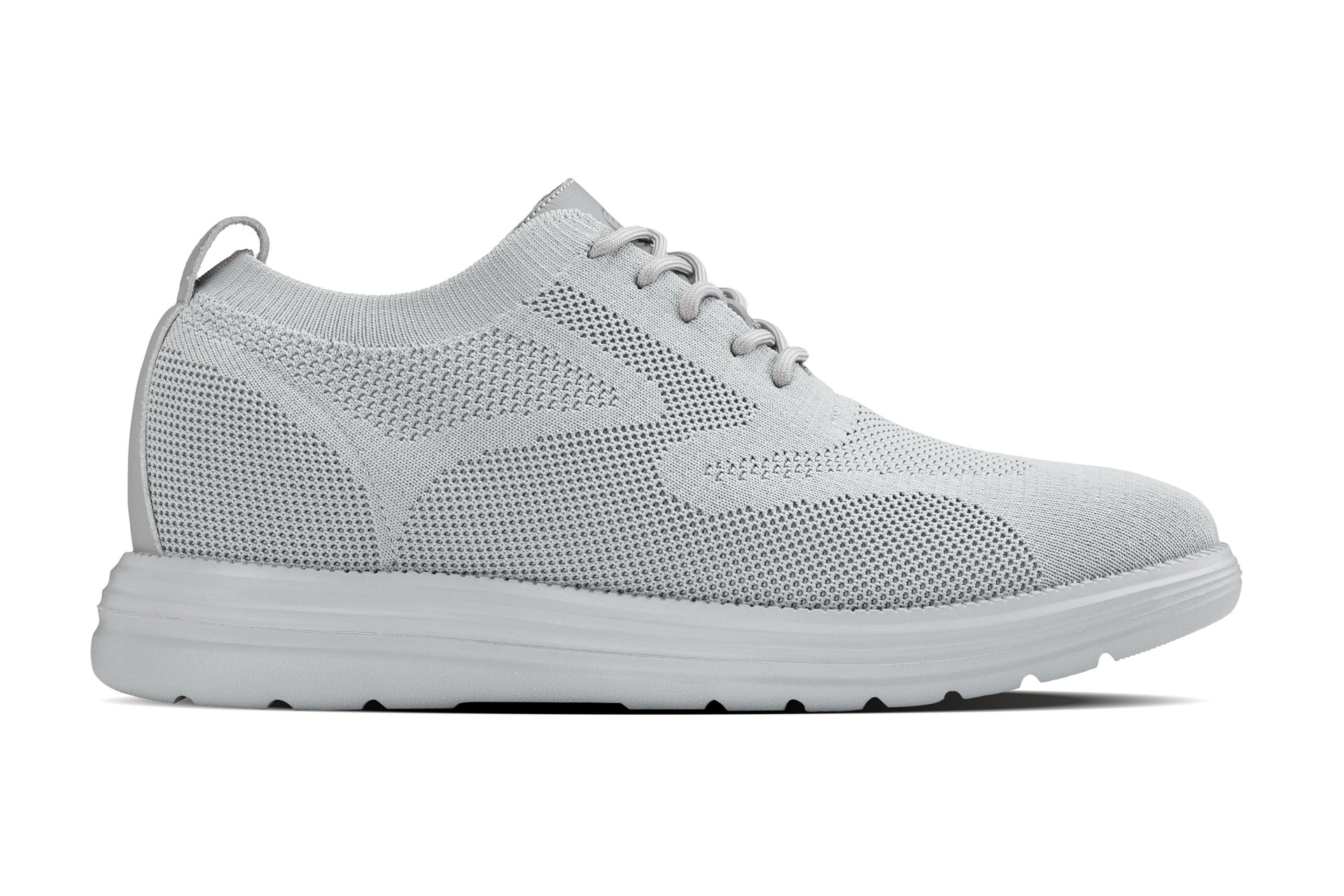X2640 - 2.8 Inches Taller (Pewter/Light Grey Sole) - Lace Up Casual Men's Walker Shoes
