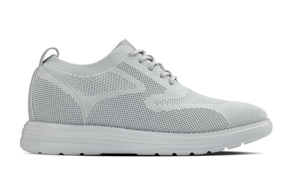 X2640 - 2.8 Inches Taller (Pewter/Light Grey Sole) - Lace Up Casual Men's Walker Shoes