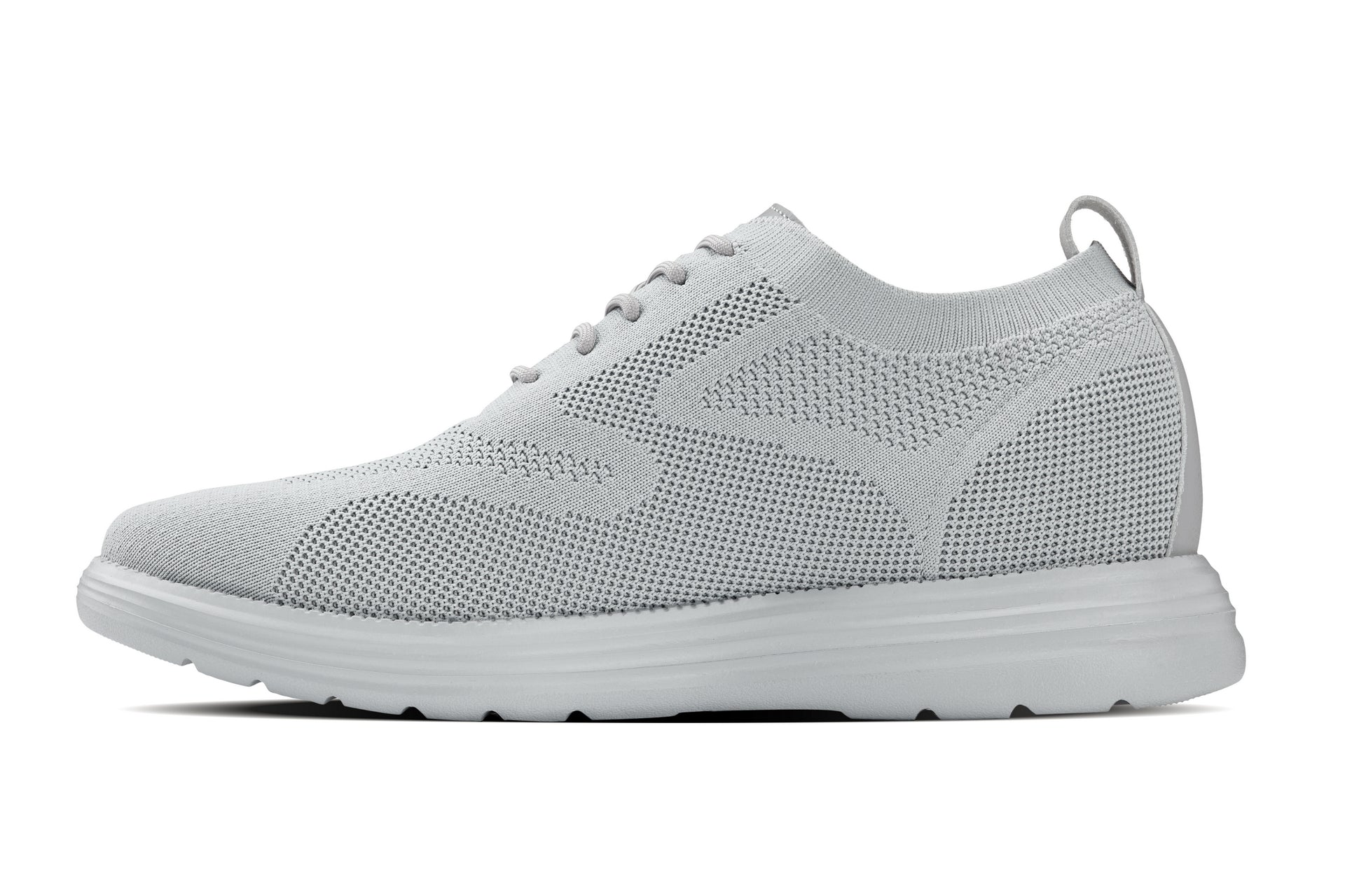 X2640 - 2.8 Inches Taller (Pewter/Light Grey Sole) - Lace Up Casual Men's Walker Shoes