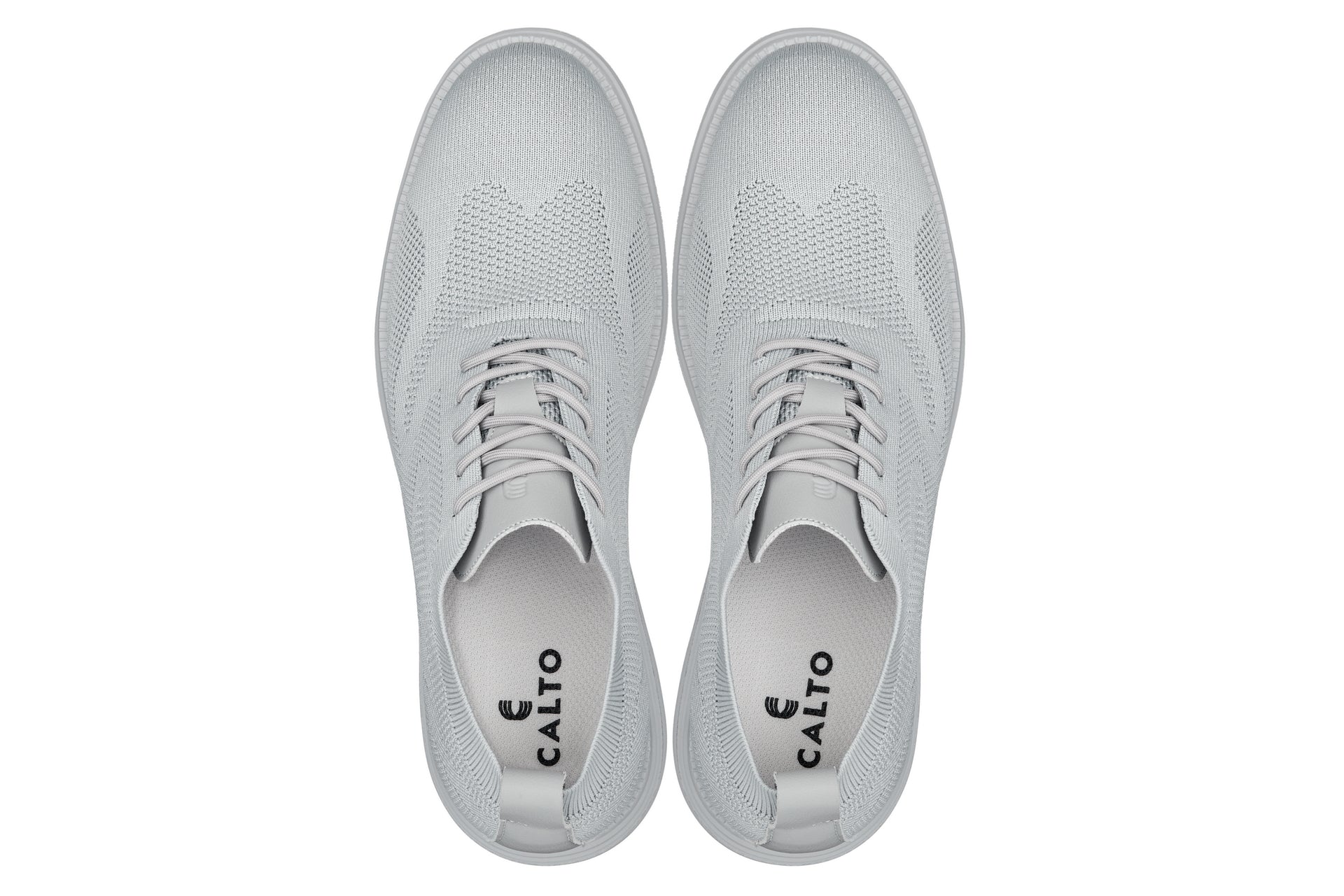 X2640 - 2.8 Inches Taller (Pewter/Light Grey Sole) - Lace Up Casual Men's Walker Shoes