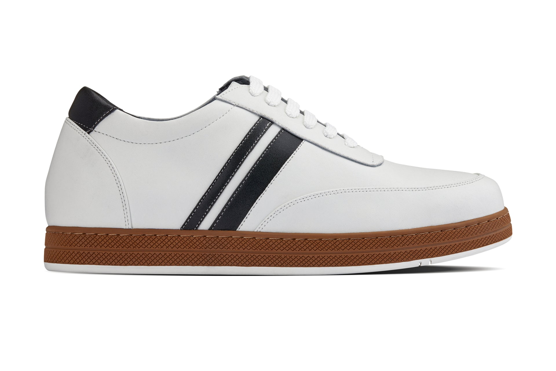 Y2821 - White Leather Men's Sneakers - 2.8 inches