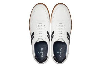 Y2821 - White Leather Men's Sneakers - 2.8 inches