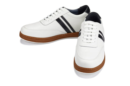 Y2821 - White Leather Men's Sneakers - 2.8 inches