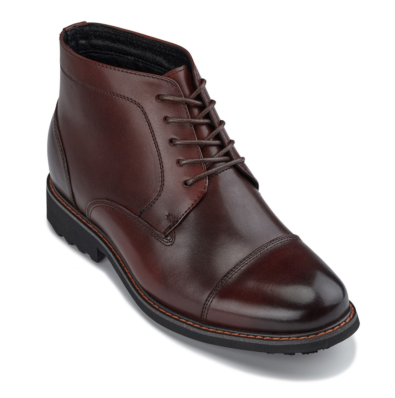 Y41081 - 3.2-Inch Taller Dark Brown Leather Men's Boots
