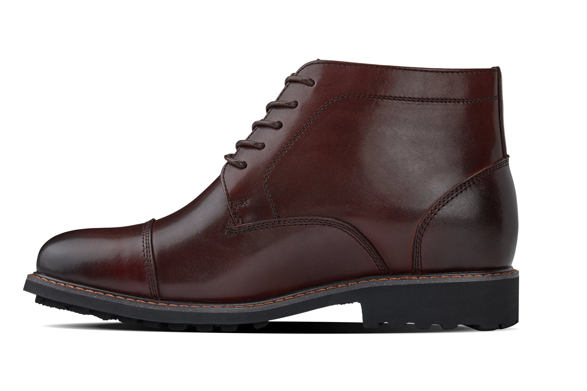 Y41081 - 3.2-Inch Taller Dark Brown Leather Men's Boots