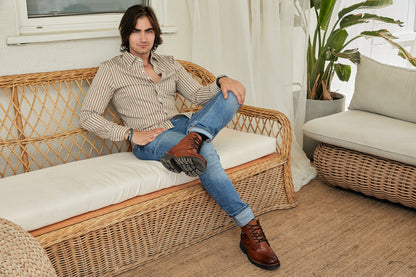 Y42072 - 2.8 Inches Taller (Brown) - Dressy Casual Men's Boots
