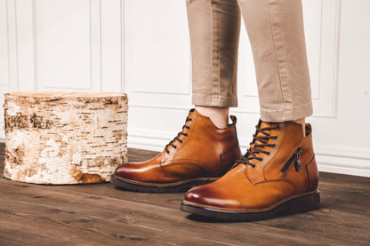 Y42072 - 2.8 Inches Taller (Brown) - Dressy Casual Men's Boots