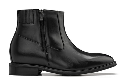 Y70621 - 2.8 Inches Taller (Black) - Lightweight Zipper Men's Boots