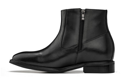 Y70621 - 2.8 Inches Taller (Black) - Lightweight Zipper Men's Boots