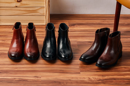 Y70622 - 2.8 Inches Taller (Coffee Brown) - Lightweight Zipper Men's Boots