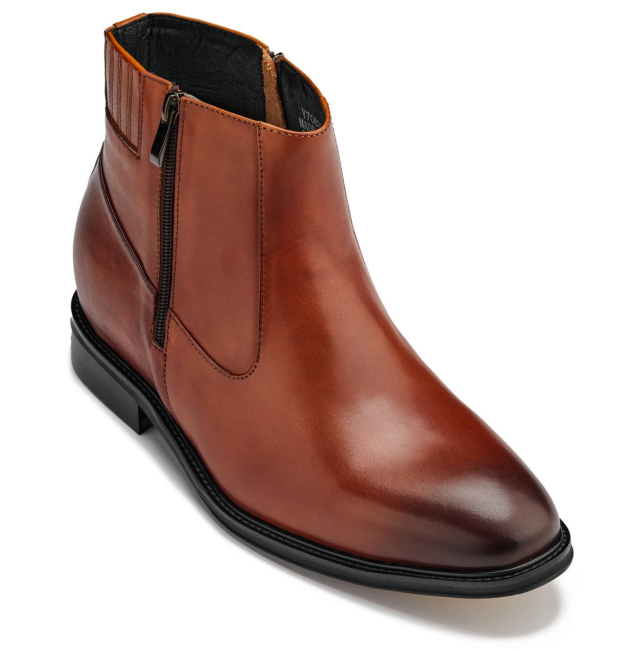 Y70623 - 2.8 Inches Taller (Rust Brown) - Lightweight Zipper Men's Boots