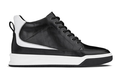 Y7150 - 2.6 Inches Taller (Black) - Leather Ankle Top Men's Sneak-Boot