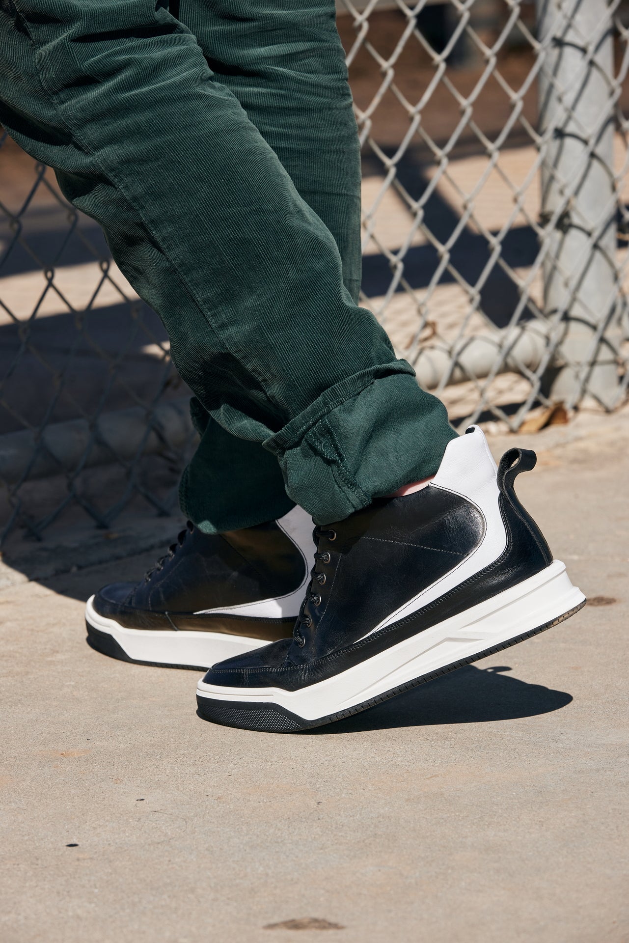 Y7150 - 2.6 Inches Taller (Black) - Leather Ankle Top Men's Sneak-Boot