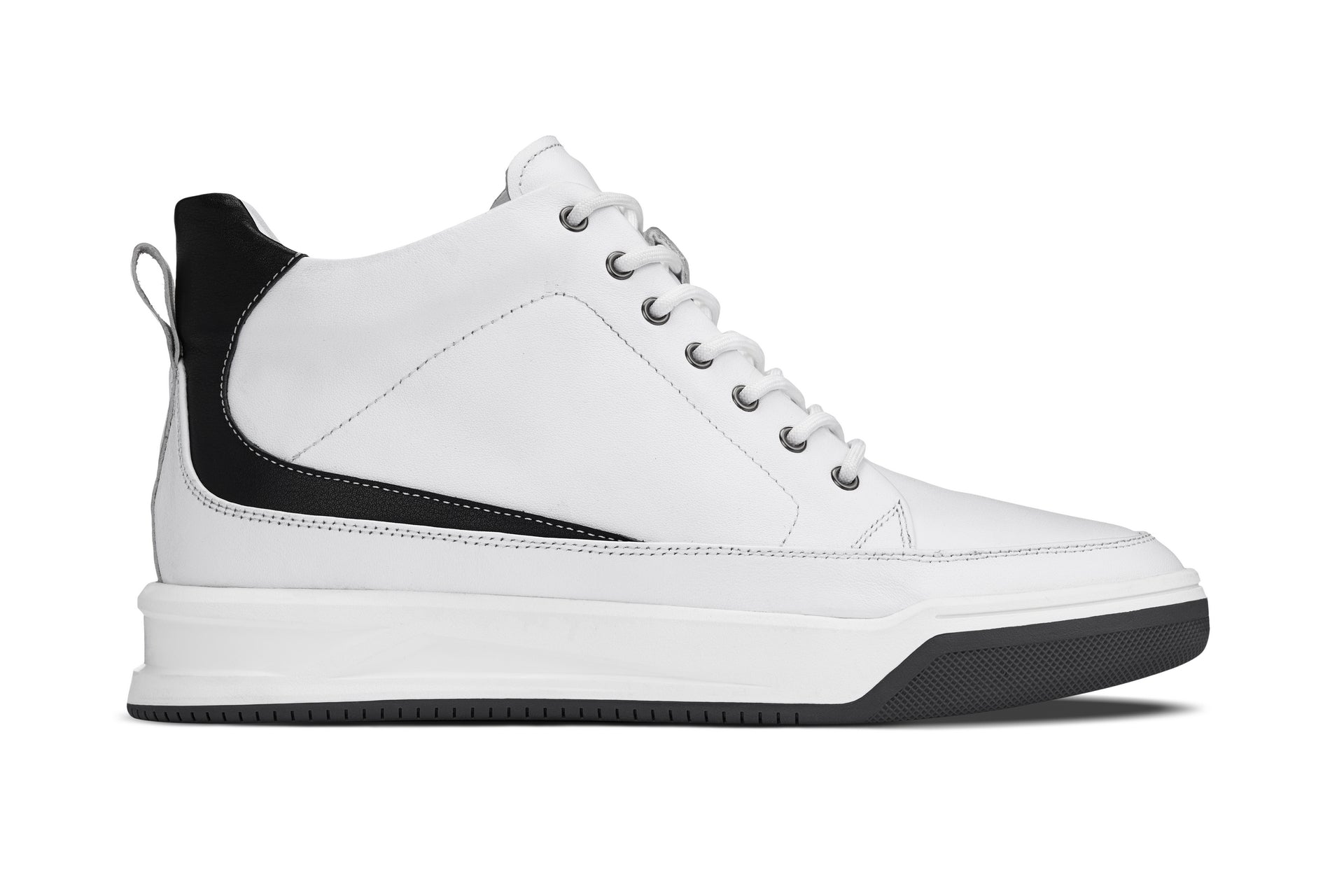 Y7151 - 2.6 Inches Taller (Off-White) - Leather Ankle Top Men's Sneak-Boot