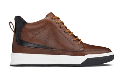 Y7153 - 2.6 Inches Taller (Brown) - Leather Ankle Top Men's Sneak-Boot