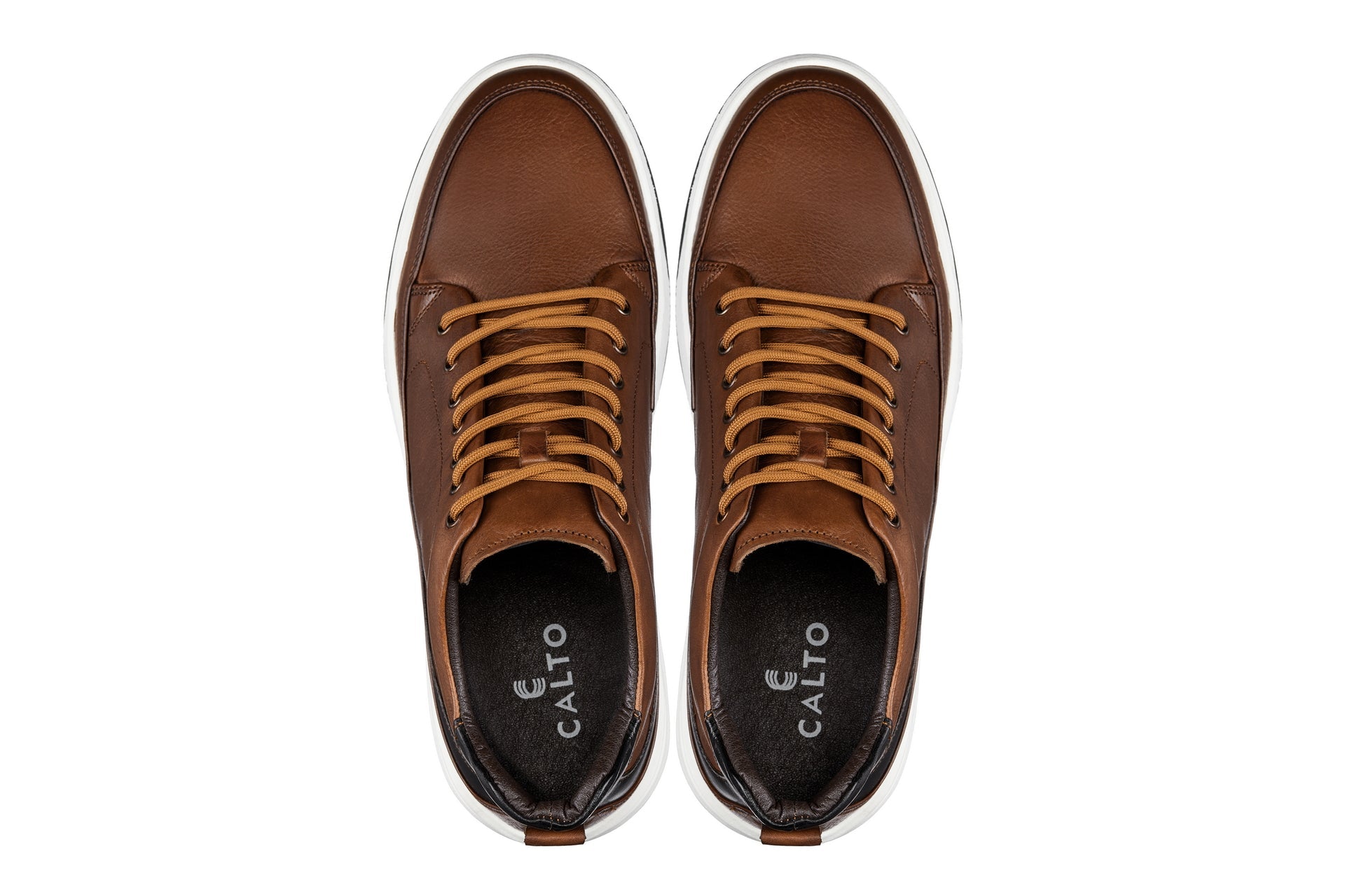 Y7153 - 2.6 Inches Taller (Brown) - Leather Ankle Top Men's Sneak-Boot