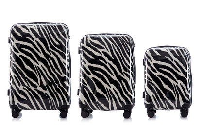 Zebra 3 Piece Luggage Set with TSA Lock