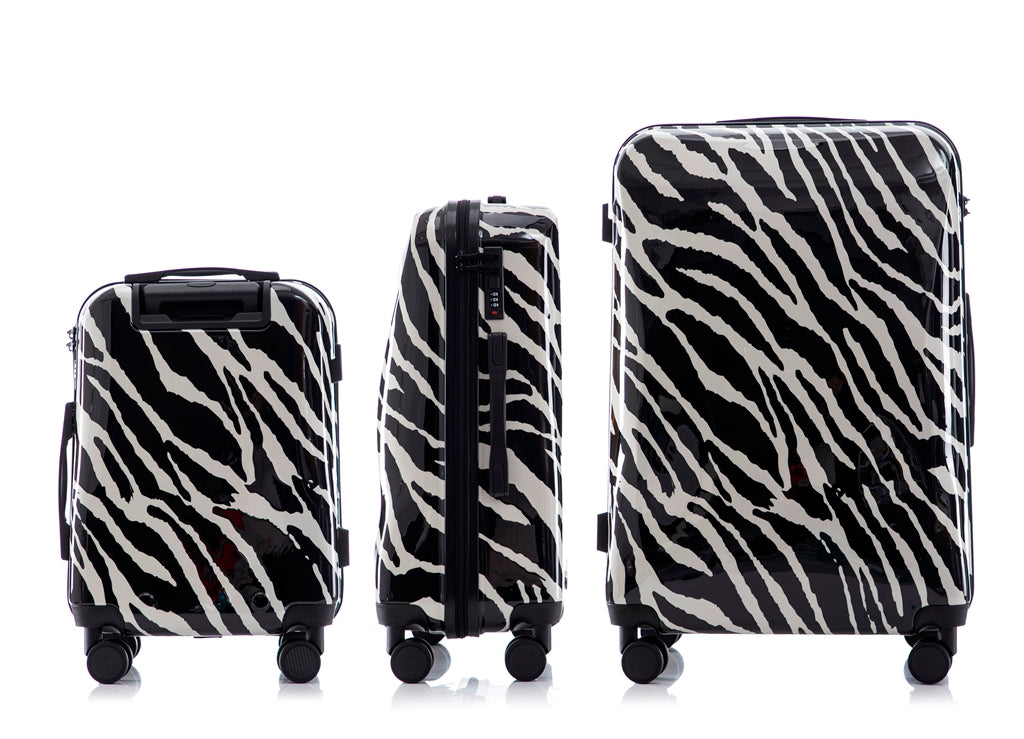 Zebra 3 Piece Luggage Set with TSA Lock