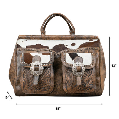 Cowtown Zip-Top Duffel Bag w/ Hair-On Hide