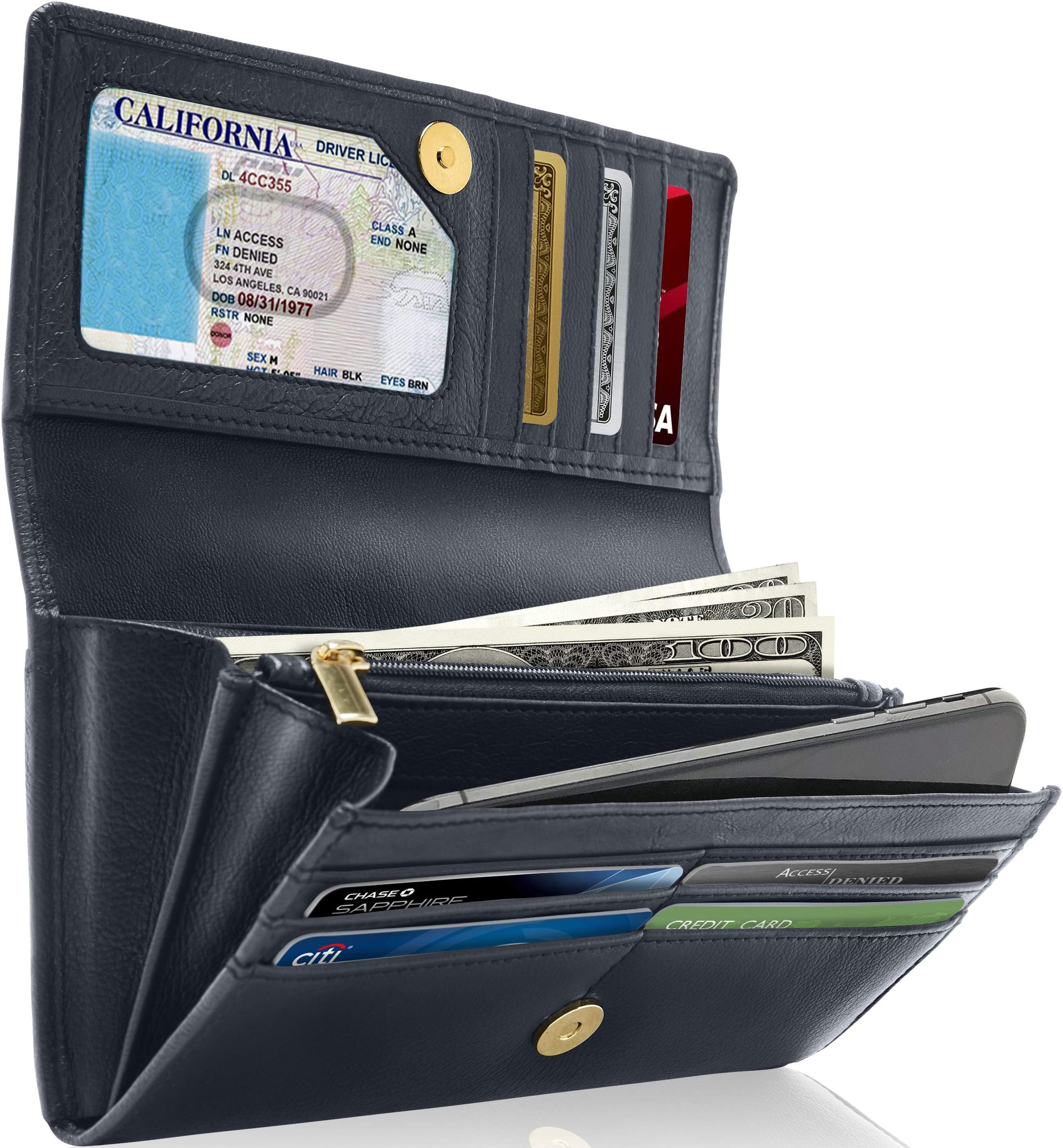 RFID Protected Accordion Clutch Wallet