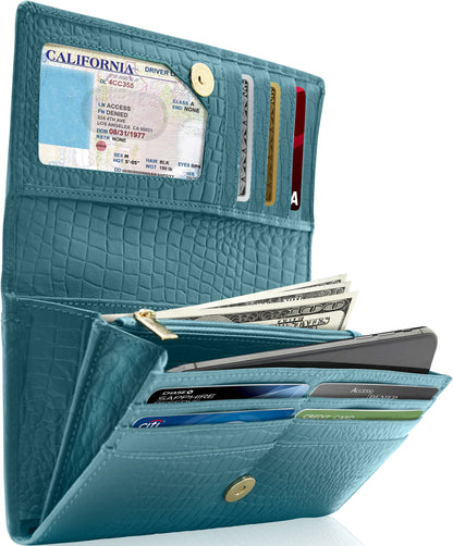 RFID Protected Accordion Clutch Wallet