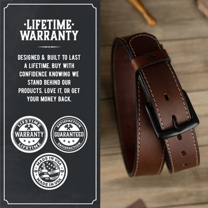 The All American Stitched Leather Belt