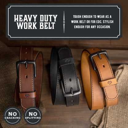 The All American Stitched Leather Belt