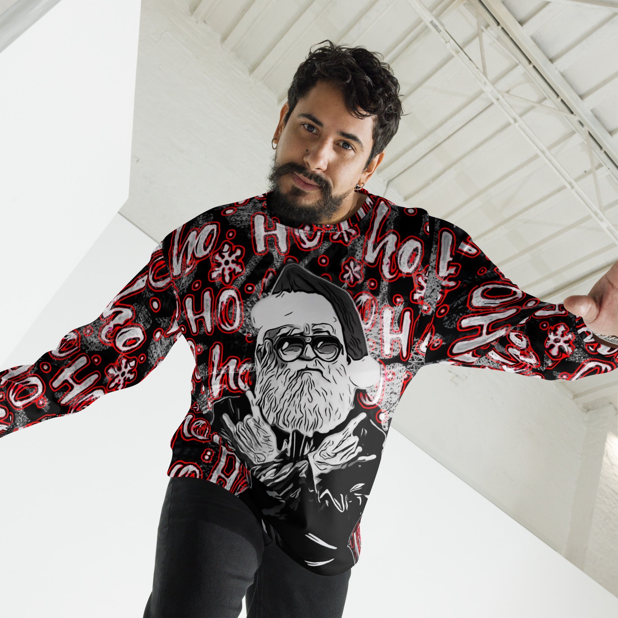 Rock N' Roll Santa Christmas Sweatshirt