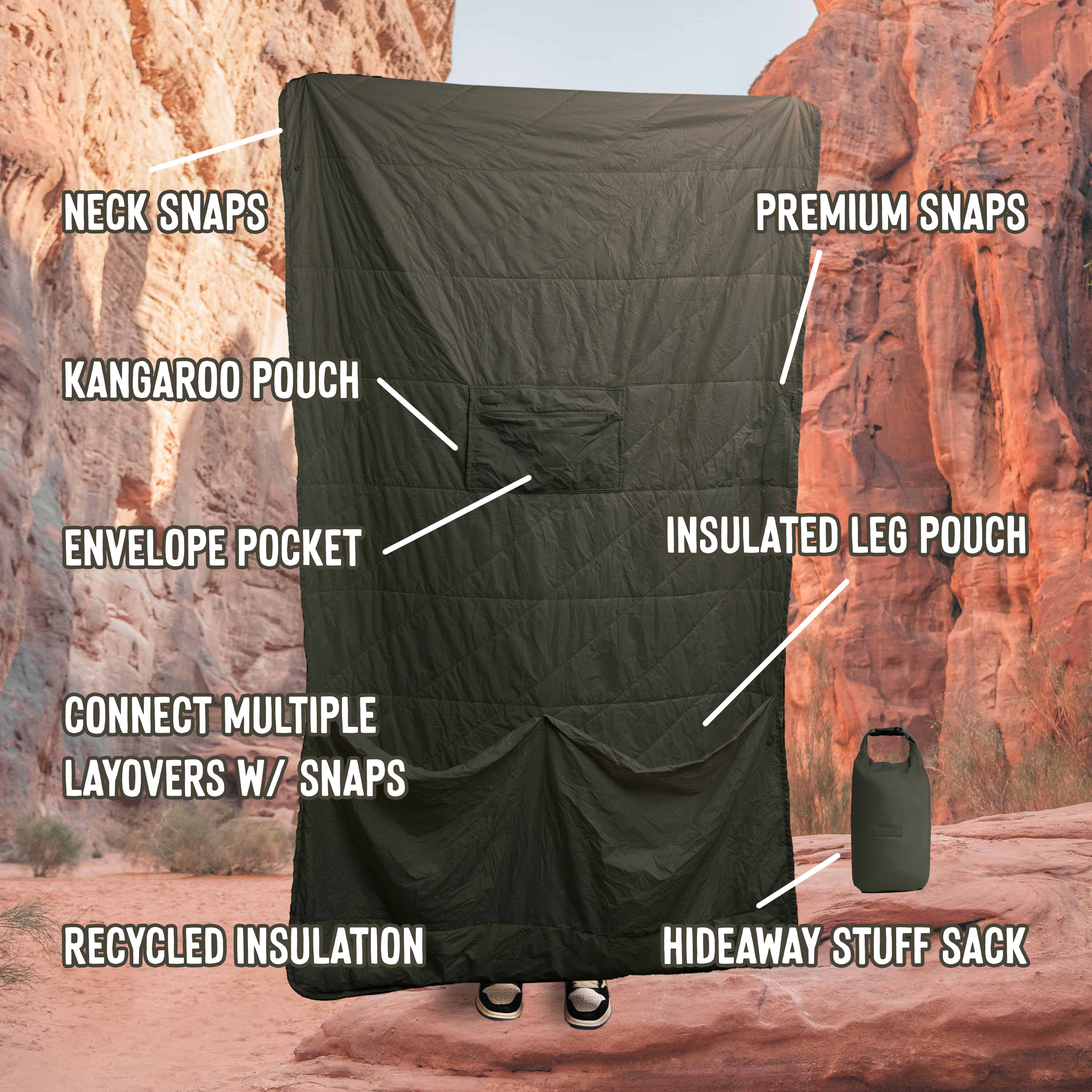 Layover™ XL Travel Blanket - Insulated & Packable | Spruce