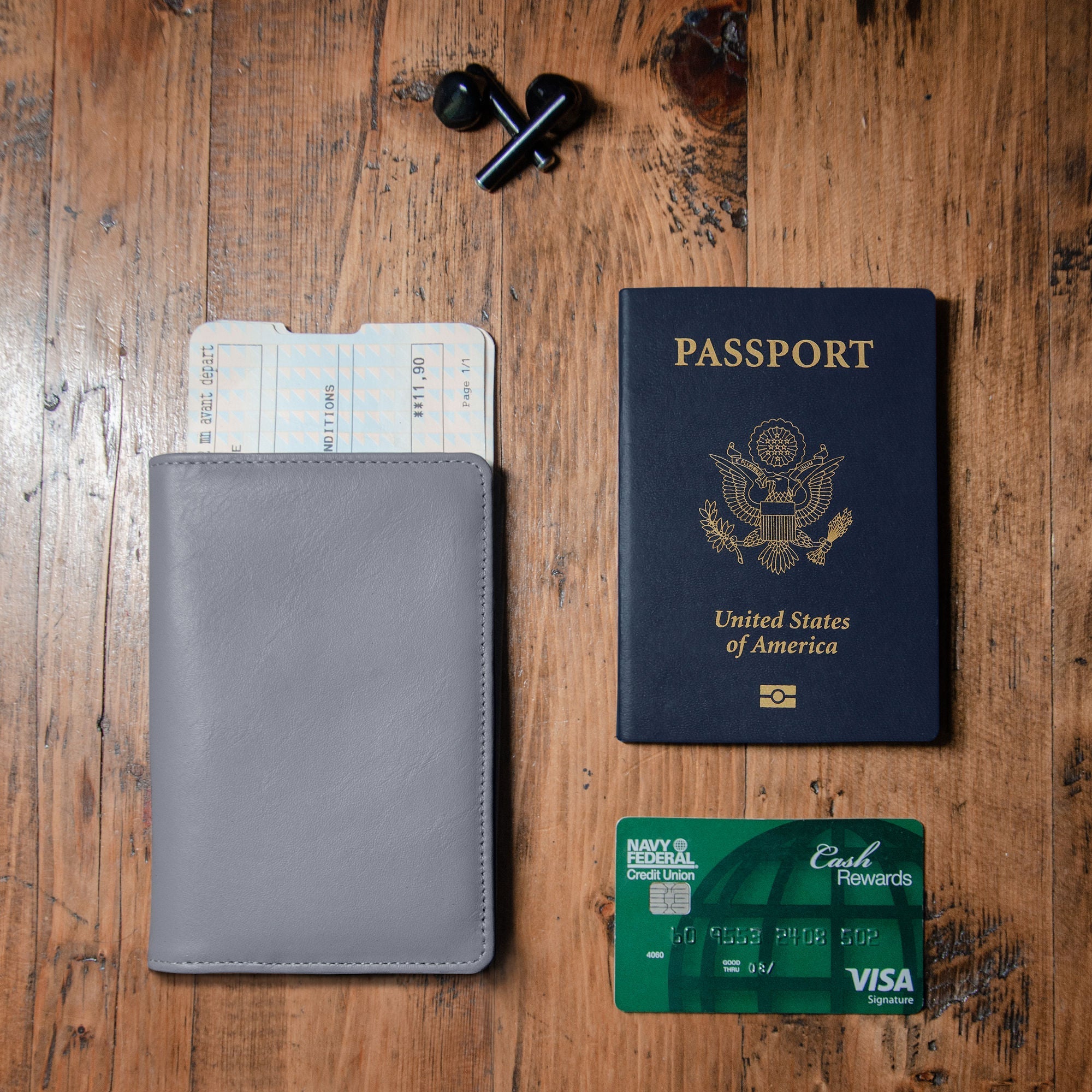 Passport Wallets - Boarding Pass, Cards, Cash, Coins, AirTag (American Flag optional)