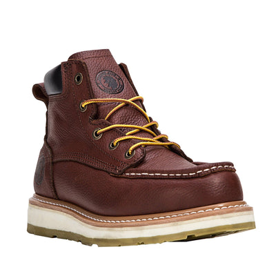 Walker Men's 6 Inch Brown Soft Toe Wedge Work Boots SAP360