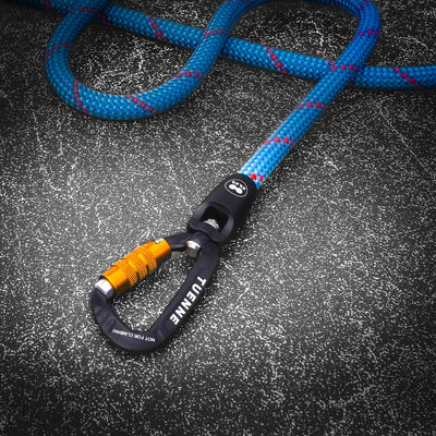 Rope Dog Leash with Auto-Locking Carabiner – 9.8mm Mammut Dry-Treated | Ice Storm Blue