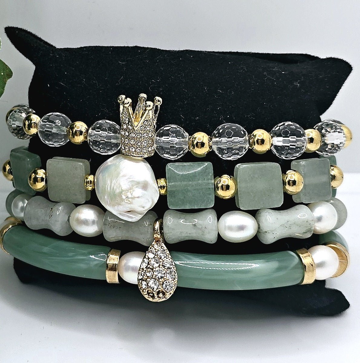 Aventurine and Jade Bracelet Set